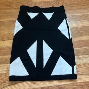 BCBG Maxazria black and white pencil skirt
